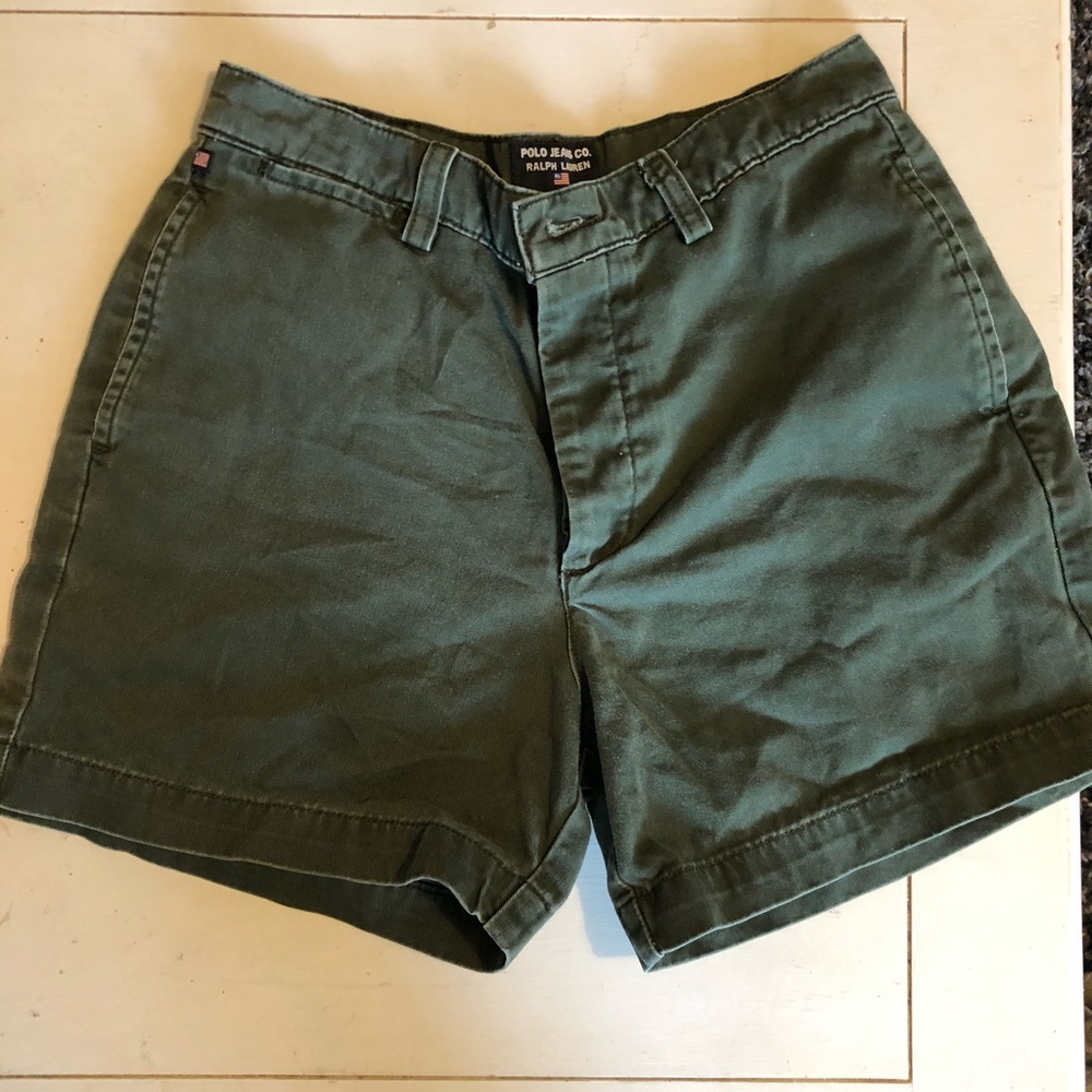 Vintage green flybutton ralph lauren shorts